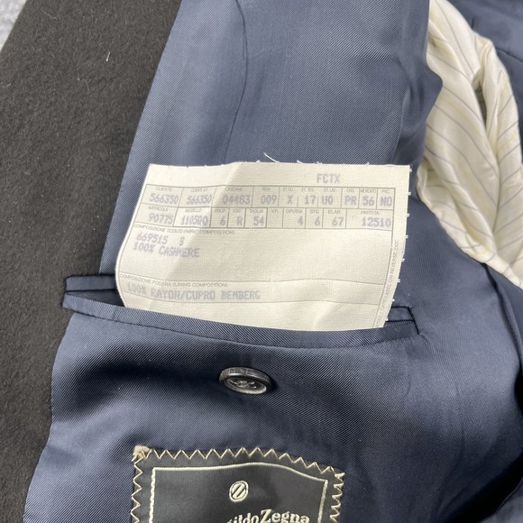 Ermenegildo Zegna Blazer Jacket 100% Cashmere Men Size 44R Sport Coat Black - Picture 6 of 12
